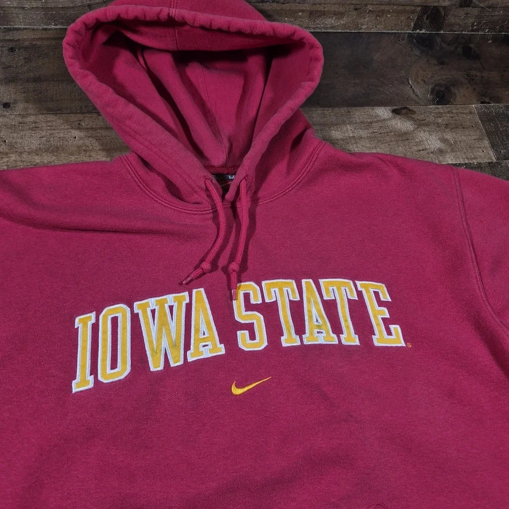 Vintage Nike Iowa State Cyclones Hoodie Mens Medium Red Y2K Center Swoosh Team
